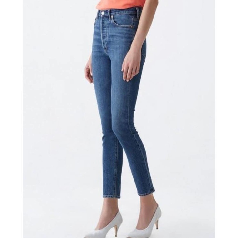 AGOLDE Medium Wash Skinny Leg Denim Jeans Size 27 Ankle Length Casual - Picture 2 of 12